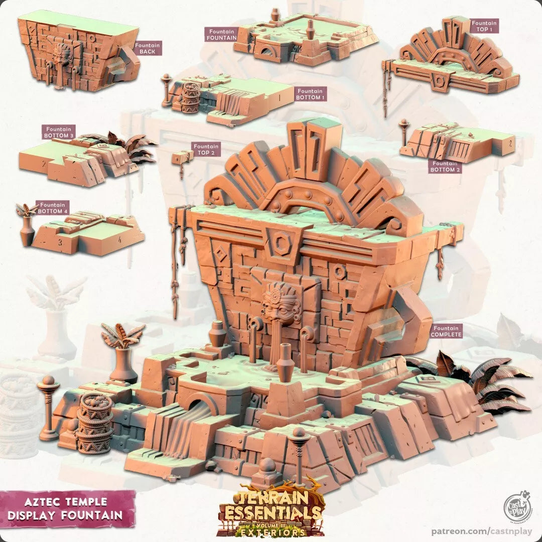 Terrain Essentials - Aztec Fountain Display | For D&D Campaigns & Tabletop Games