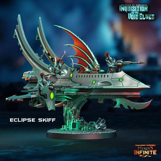 Eclipse Skiff with Crew - Void Elves | Compatible with Tabletop Wargames