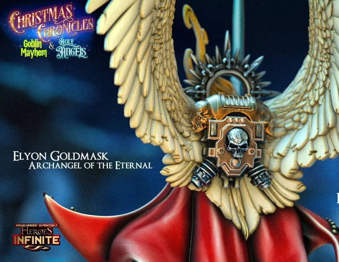 Elyon Goldmask, Archangel of the Eternal (Sci-Fi version) - Christmas Chronicles Holy Angels | Compatible with Tabletop Wargames