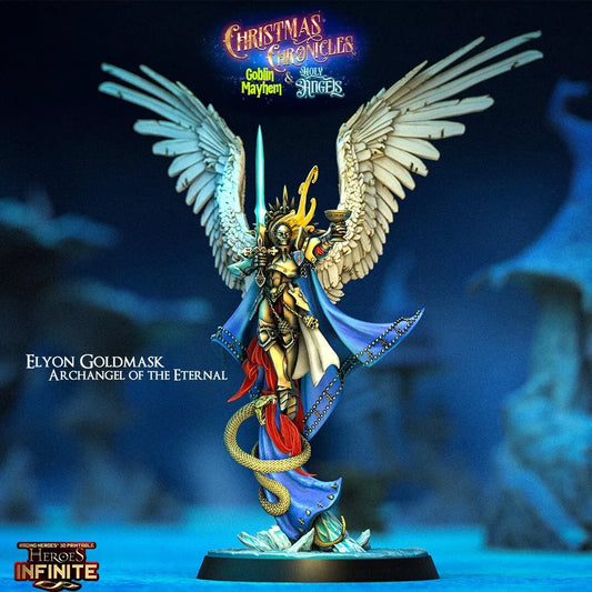 Elyon Goldmask, Archangel of the Eternal - Christmas Chronicles Holy Angels | Compatible with Tabletop Wargames