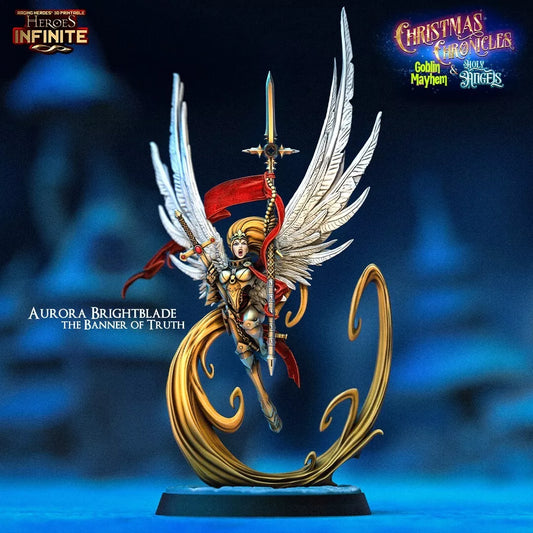 Aurora Brightblade, the Banner of Truth - Christmas Chronicles Holy Angels | Compatible with Tabletop Wargames