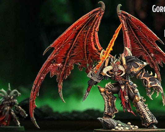 Gorgath the Realmcleaver, Chaos Demigod with Wings - Chaos Across the Galaxy | Compatible with Tabletop Wargames