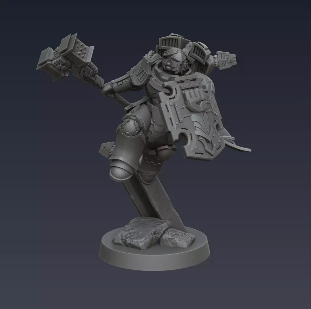 Imperial Hands Smash Captain | Compatible with W40K/WG/SF