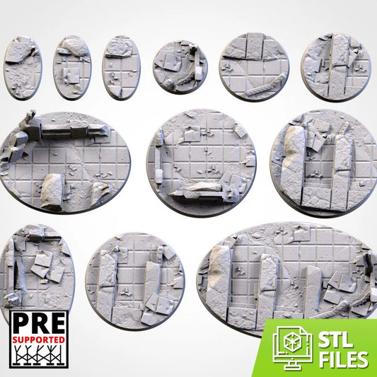 City Ruins Thematic Bases 10 Pack For Miniatures