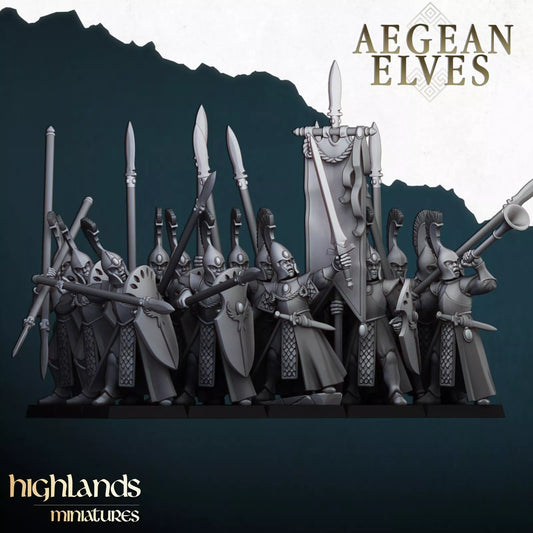 High Elf Spearmen | Compatible with OW, WFB, AOF, and More