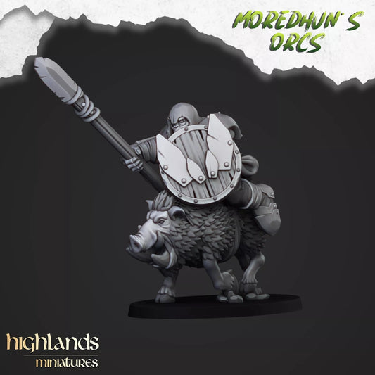 Fantasy Wargaming Mounted Orcs w/Spears | Compatible with OW, WFB, AOF, and More