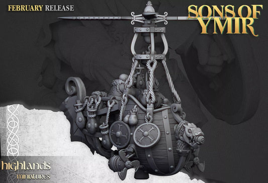 Dwarf Flying Machine - Highlands Miniatures | Compatible with OW, WFB, AOF, and More