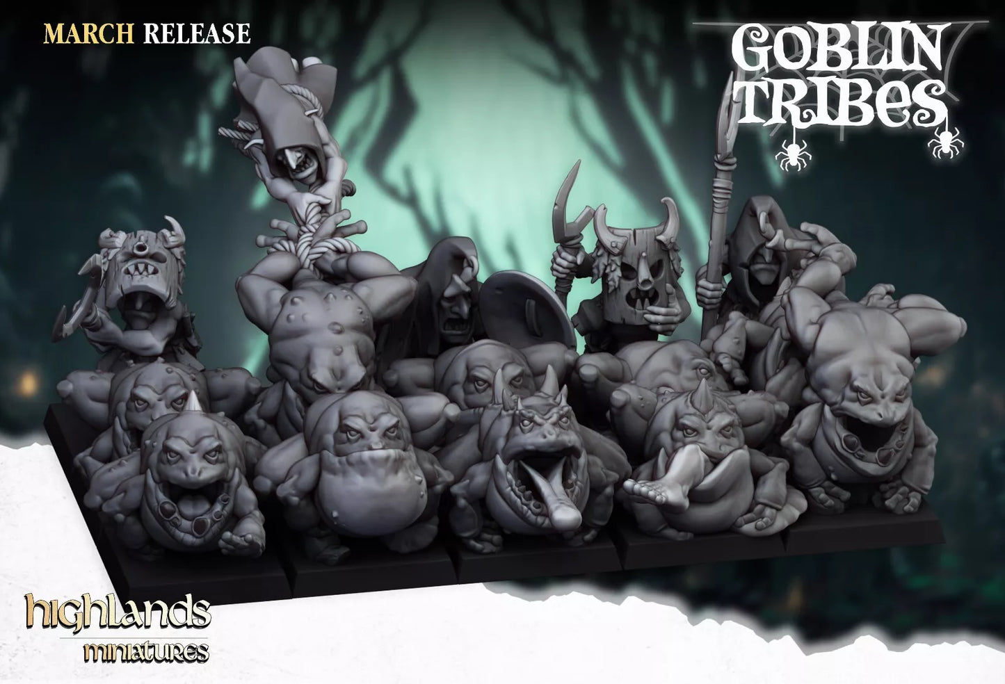 Fantasy Wargaming Swamp Goblins Herd | Compatible with OW, WFB, AOF, and More