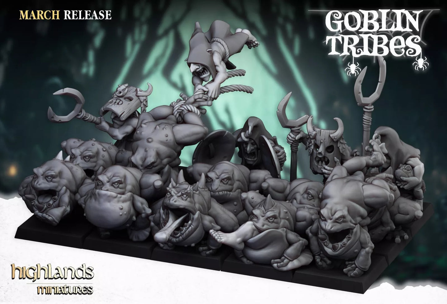 Fantasy Wargaming Swamp Goblins Herd | Compatible with OW, WFB, AOF, and More