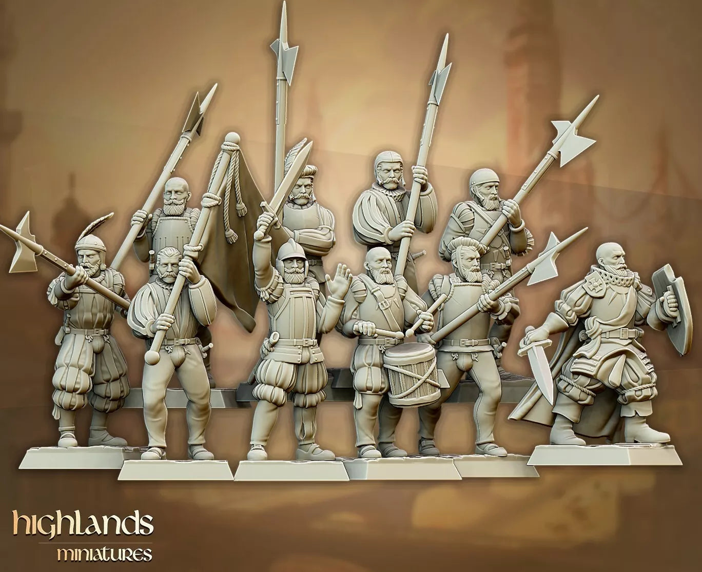 Imperial Troops Halberdiers Unit | Compatible with OW, WFB, AOF, and More