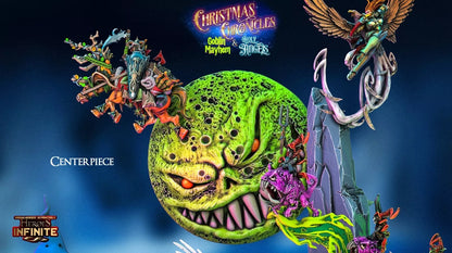 Moonlit Battle Centerpiece - Christmas Chronicles Holy Angels & Goblin Mayhem | Compatible with Tabletop Wargames