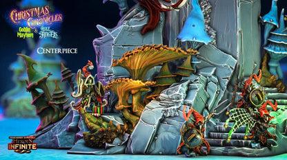 Moonlit Battle Centerpiece - Christmas Chronicles Holy Angels & Goblin Mayhem | Compatible with Tabletop Wargames