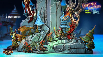 Moonlit Battle Centerpiece - Christmas Chronicles Holy Angels & Goblin Mayhem | Compatible with Tabletop Wargames