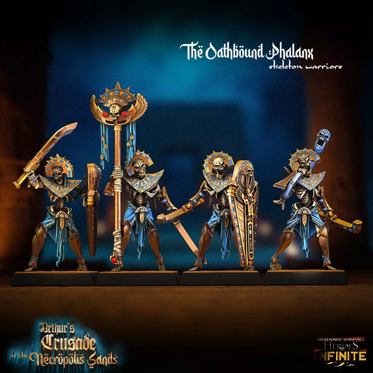 The Oathbound Phalanx, Skeleton Warriors (5-Man Unit) - Necropolis Sands | Compatible with Tabletop Wargames