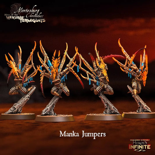 Manka Jumpers, Agile 5-Man Unit with Leader and Troops - Wa'Kura's Termigants | Compatible with Tabletop Wargames