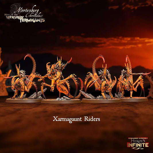 Xarmagaunt Riders, 5-Man Cavalry Unit with Leader and Troops - Wa'Kura's Termigants | Compatible with Tabletop Wargames
