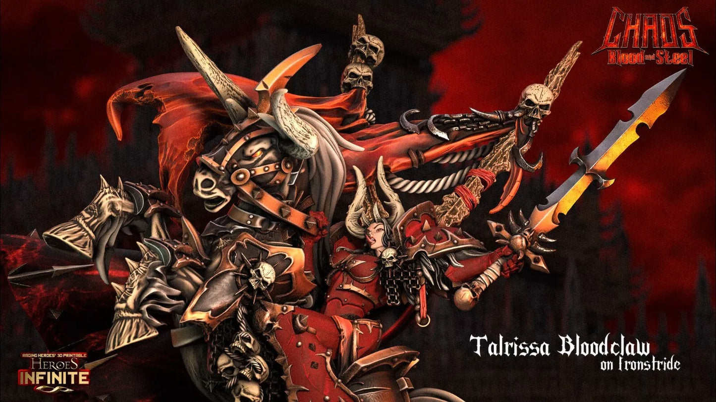 Talrissa Bloodclaw on Ironstride - Chaos Commander of Devastation