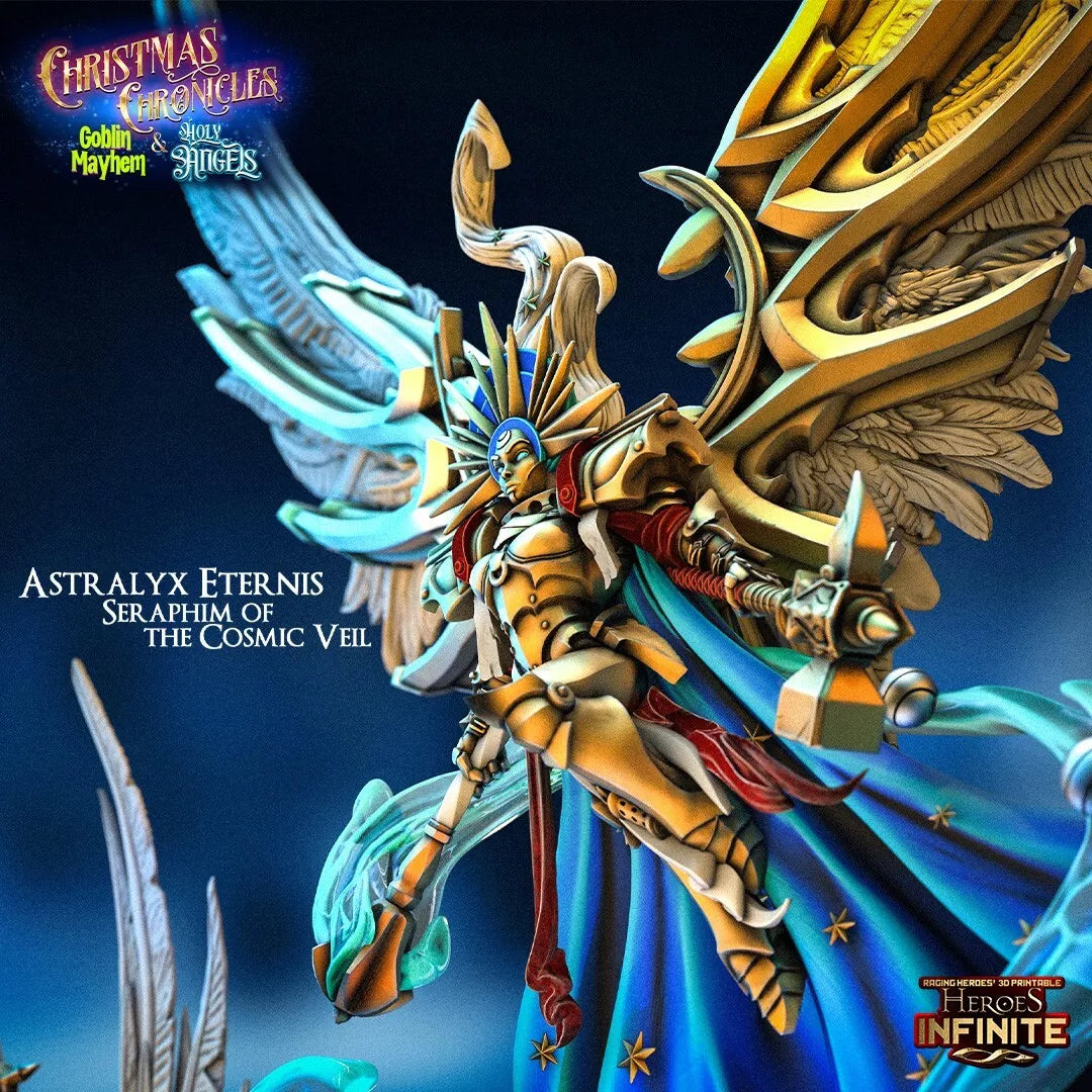 Astralix Eternis, Seraphim of the Cosmic Veil - Christmas Chronicles Holy Angels | Compatible with Tabletop Wargames