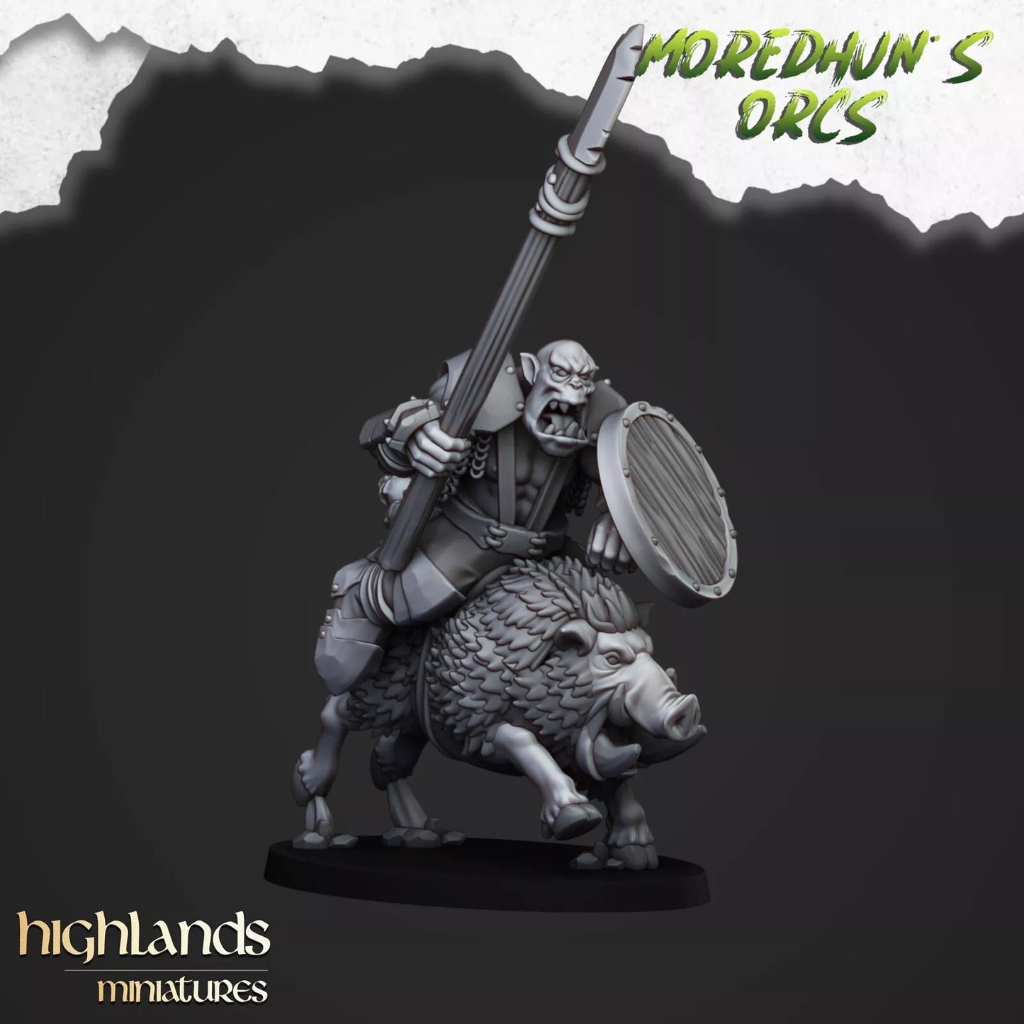 Fantasy Wargaming Mounted Orcs w/Spears | Compatible with OW, WFB, AOF, and More