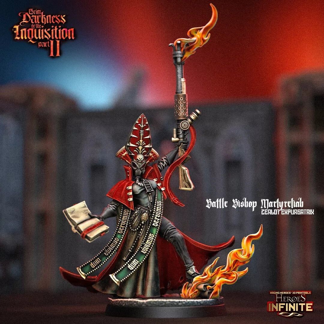 Battle Bishop Martyreliah, Zealot Expurgatrix - Grim Darkness | Compatible with Tabletop Wargames