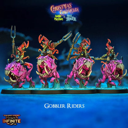 Gobbler Riders, 5-Man Unit - Christmas Chronicles Goblin Mayhem | Compatible with Tabletop Wargames
