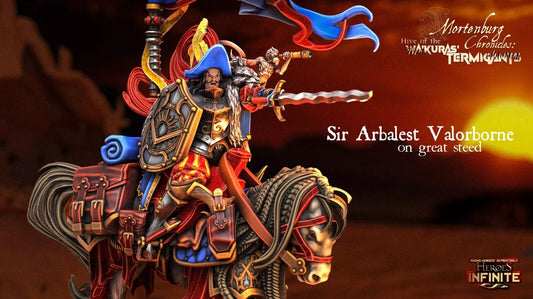 Sir Arbalest Valorborne on Great Steed - Wa'Kura's Termigants | Compatible with Tabletop Wargames