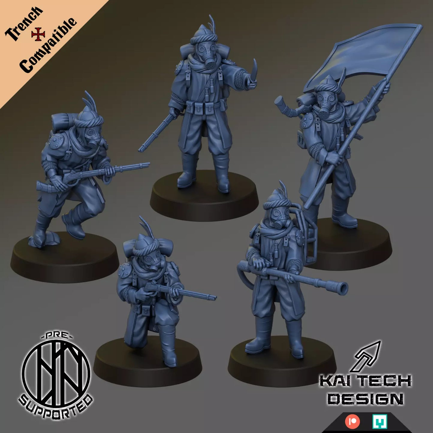 Azebs (5-Man Squad) - Trench Warband Miniatures | Compatible with Tabletop Wargames