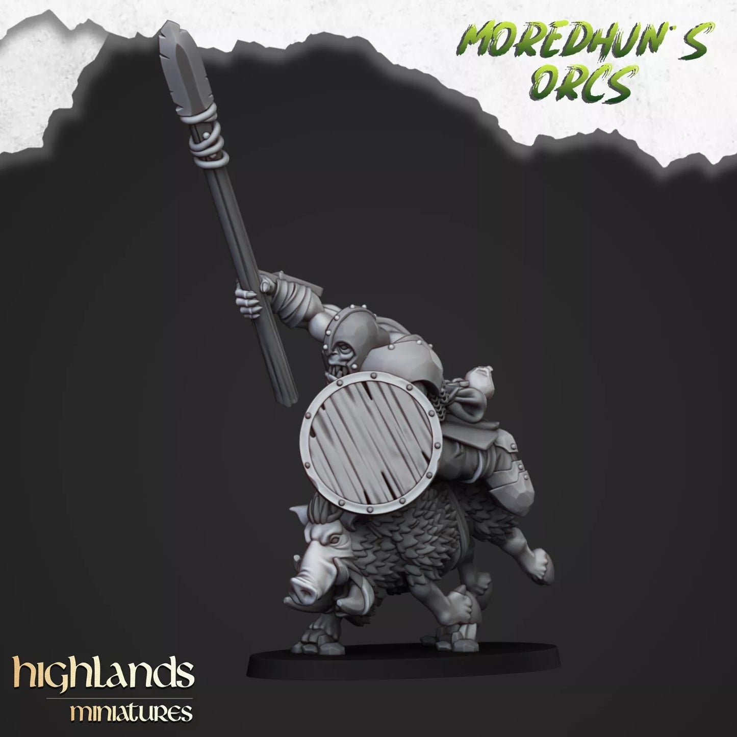 Fantasy Wargaming Mounted Orcs w/Spears | Compatible with OW, WFB, AOF, and More