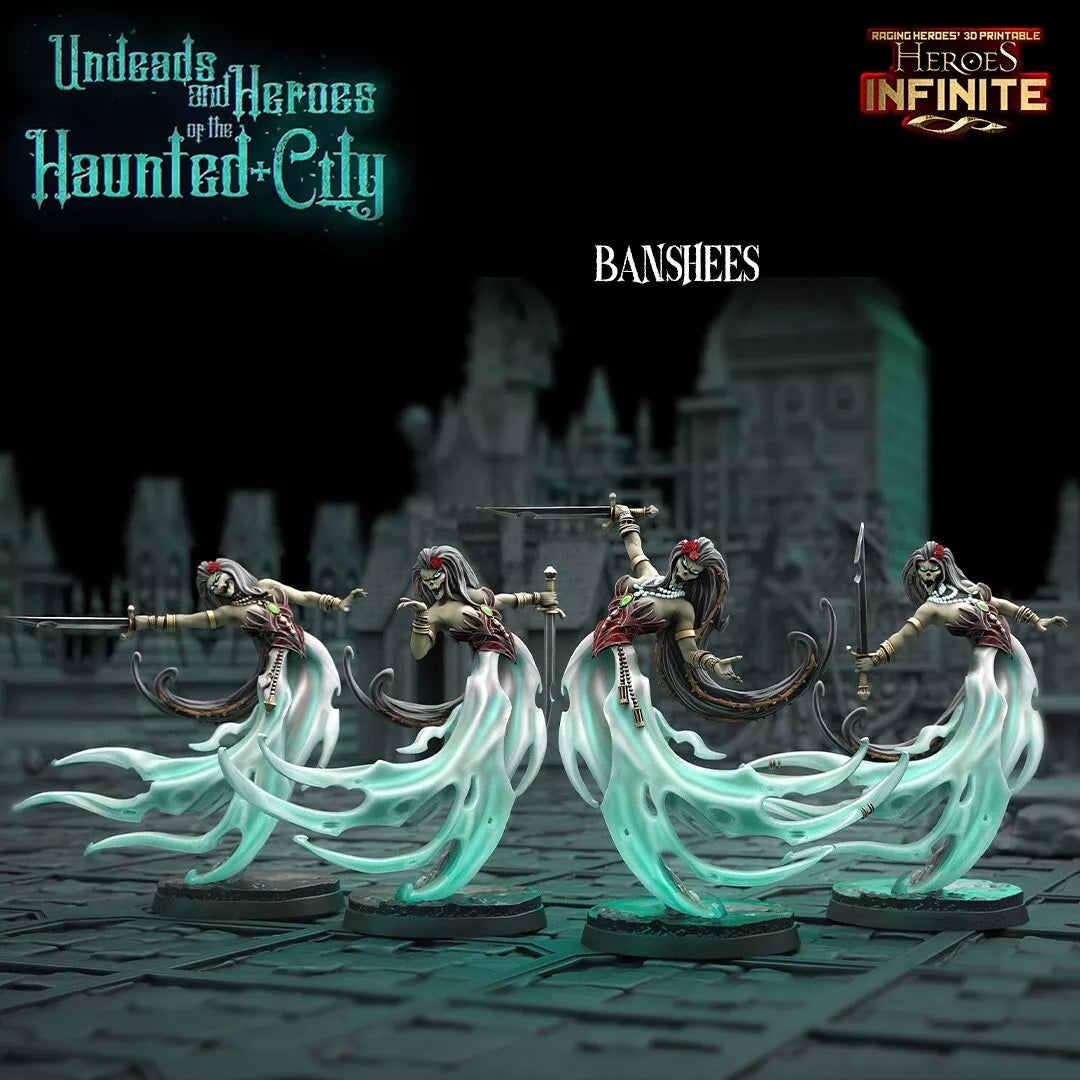 Banshees, Undead of The Haunted City - 5-Man Squad | Compatible with Tabletop Wargames