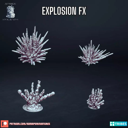 Battlefield Explosion Effects | 3D Resin Printed For Tabletop Wargames