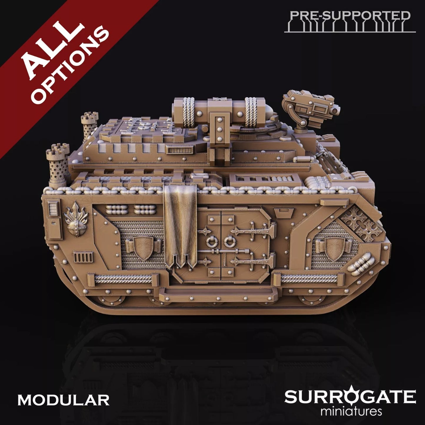 Silver Paladins Fer De Lance, Surrogate Miniatures | Tank w/All Build Options