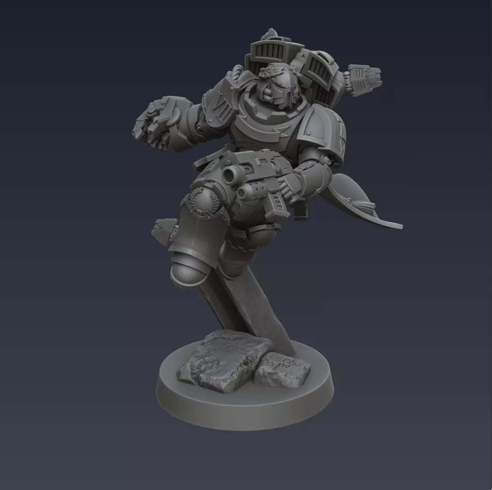 Imperial Hands Smash Captain | Compatible with W40K/WG/SF