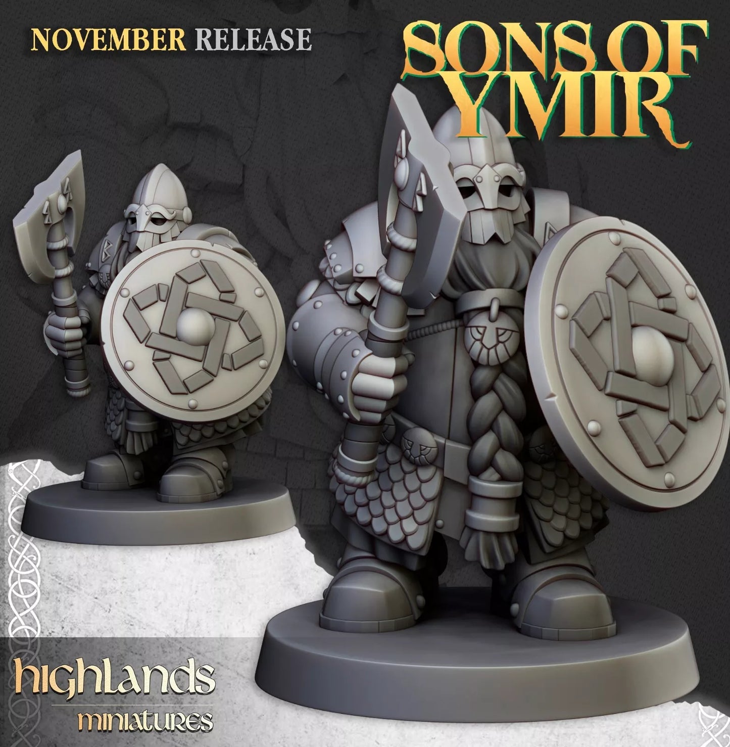 Dwarf Huscarls Unit - Highlands Miniatures | Compatible with OW, WFB, AOF, and More