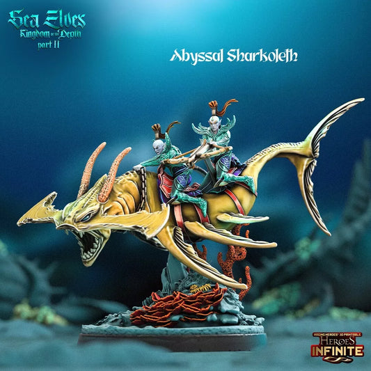 Mounted Abyssal Sharkoleth, Sea Predator w/Riders - Kingdom of the Depth