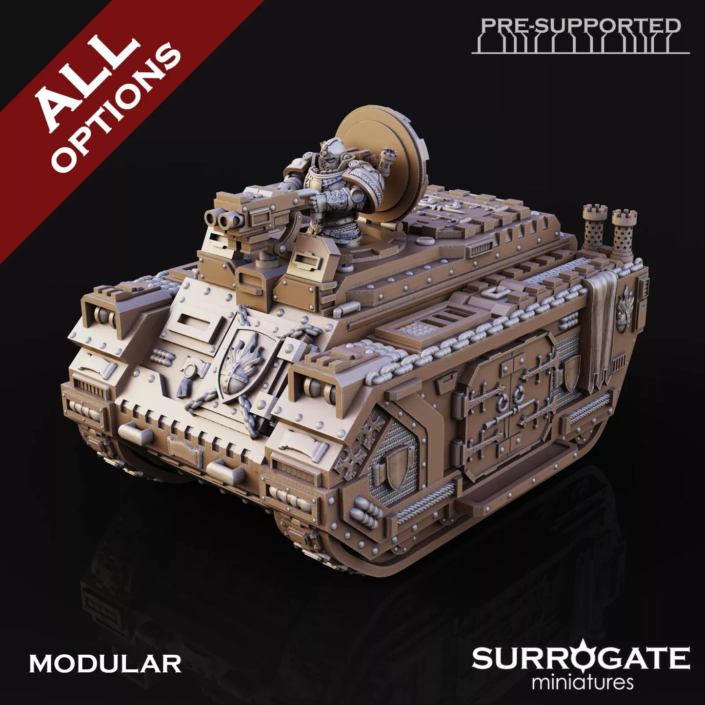 Silver Paladins Fer De Lance, Surrogate Miniatures | Tank w/All Build Options