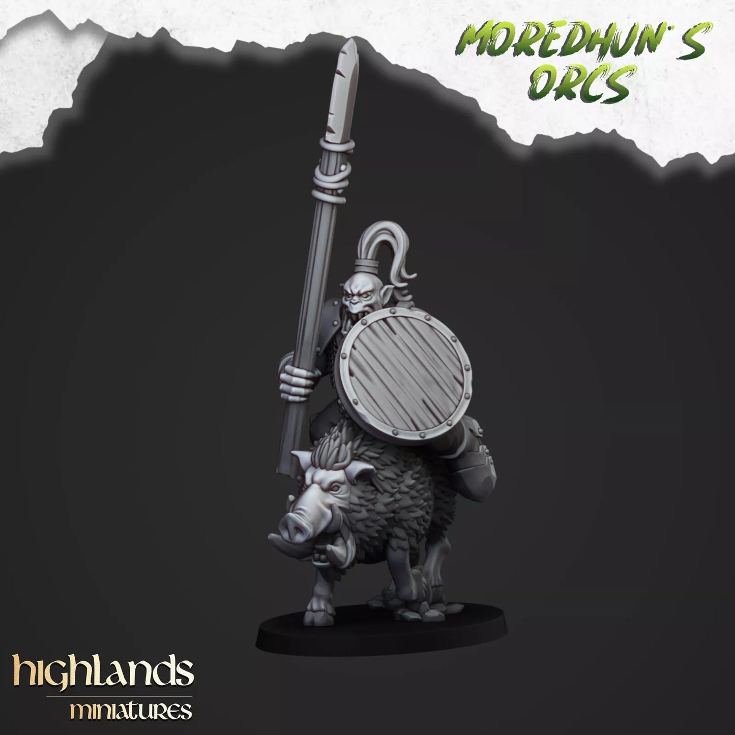 Fantasy Wargaming Mounted Orcs w/Spears | Compatible with OW, WFB, AOF, and More