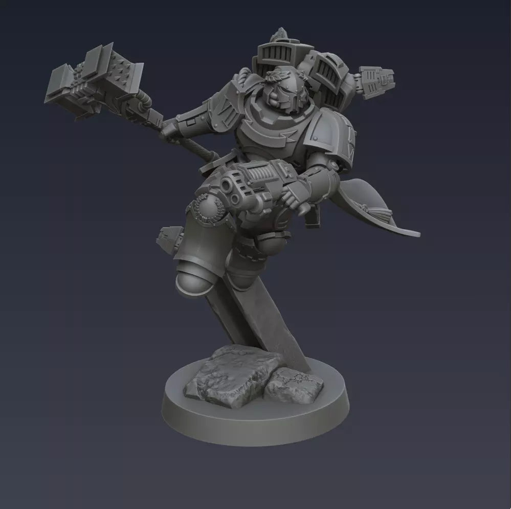 Imperial Hands Smash Captain | Compatible with W40K/WG/SF