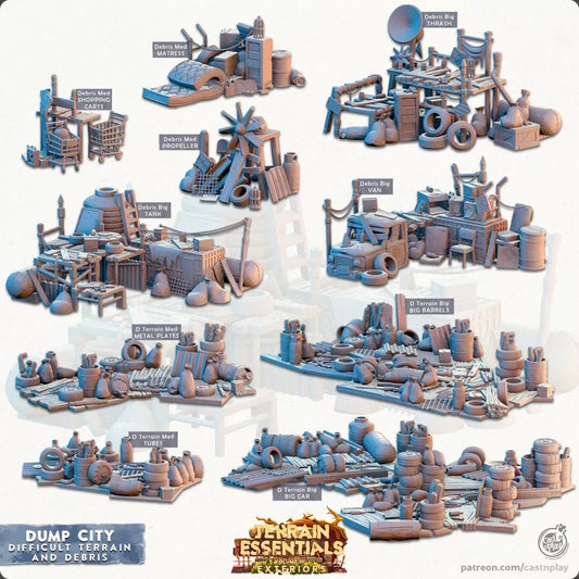 Terrain Essentials - Dump City Difficult Terrain & Debris | For D&D Campaigns & Tabletop Games