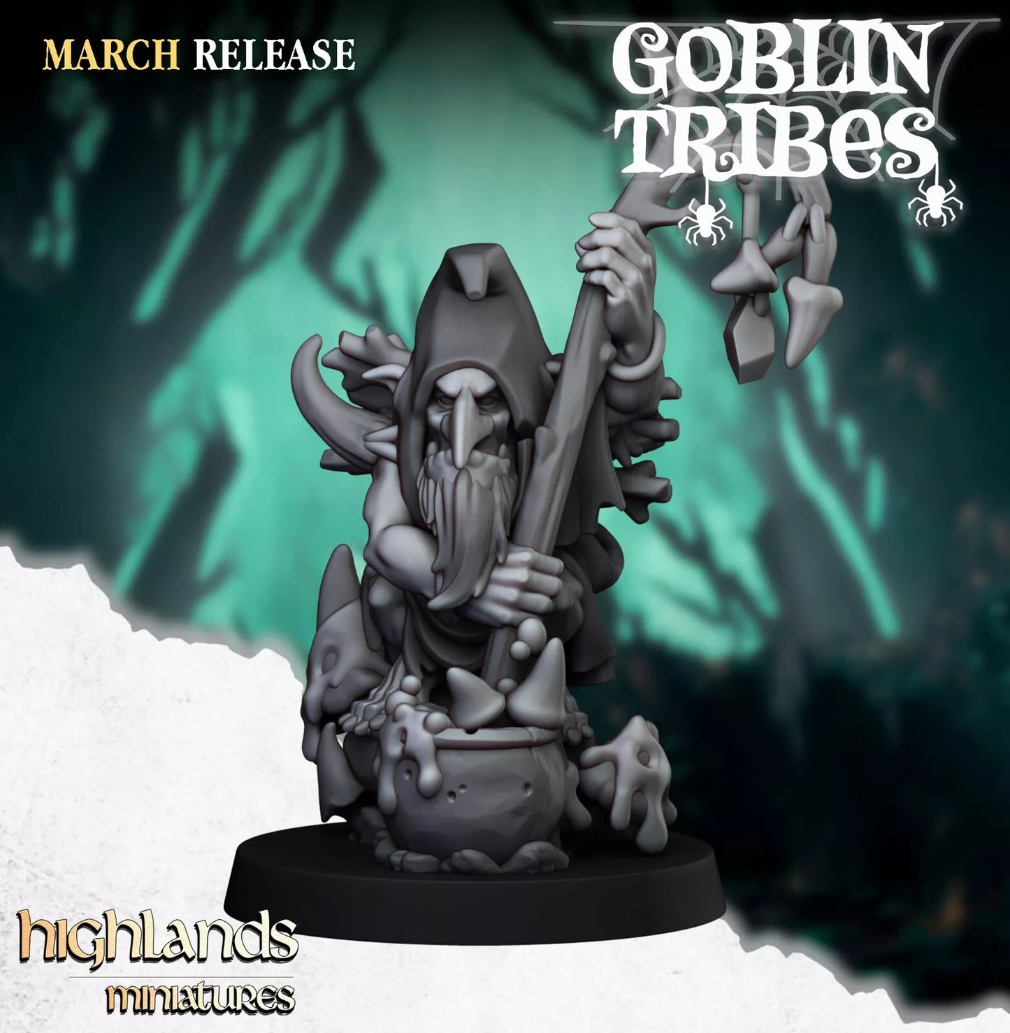 Fantasy Wargaming Swamp Goblins Shaman | Compatible with OW, WFB, AOF, and More