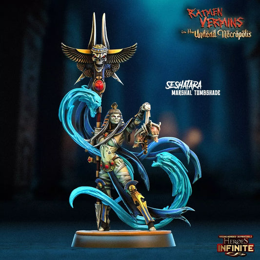 Seshatara Marshal Tombshade | Compatible with Tabletop Fantasy Wargames