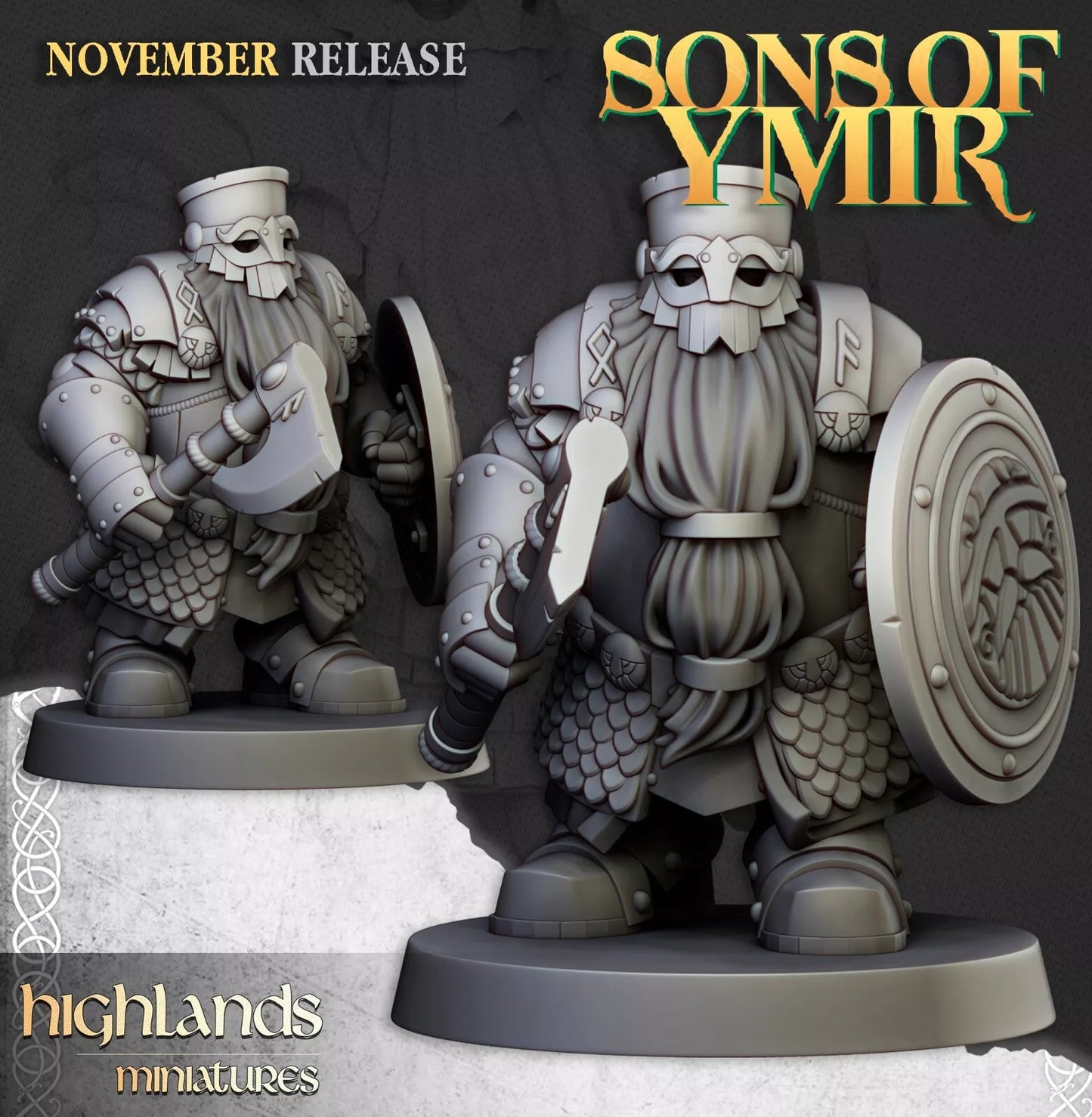 Dwarf Huscarls Unit - Highlands Miniatures | Compatible with OW, WFB, AOF, and More