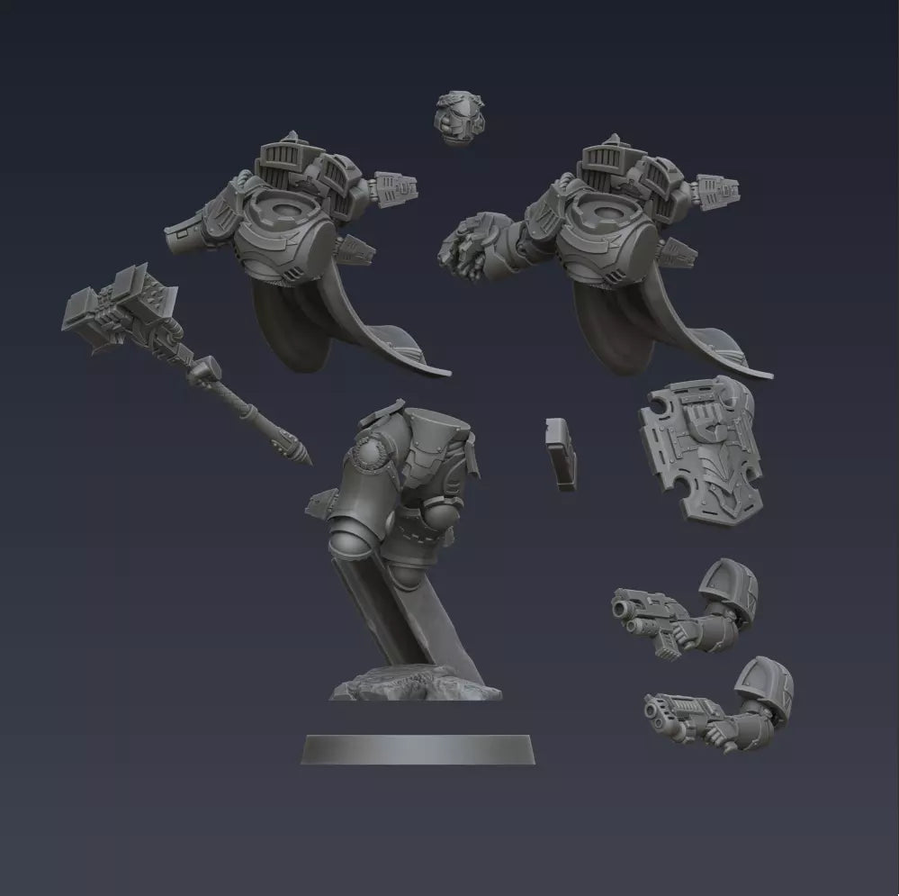 Imperial Hands Smash Captain | Compatible with W40K/WG/SF