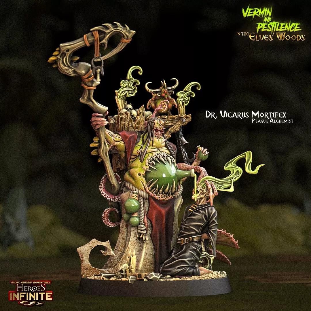 Dr Vicarus Mortifex, Plague Alchemist - Vermin and Pestilence | Compatible with Tabletop Wargames