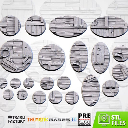 Wooden Thematic Bases 10 Pack For Miniatures