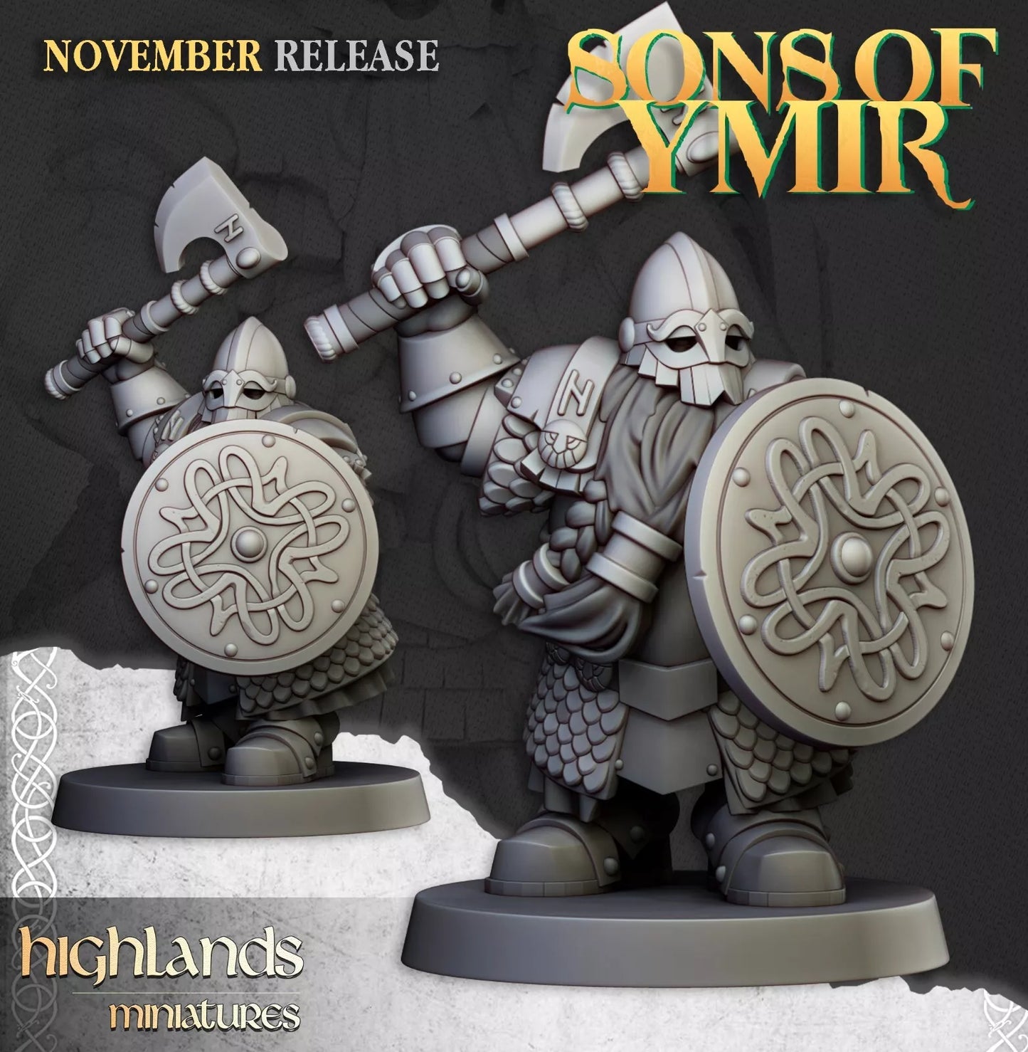 Dwarf Huscarls Unit - Highlands Miniatures | Compatible with OW, WFB, AOF, and More