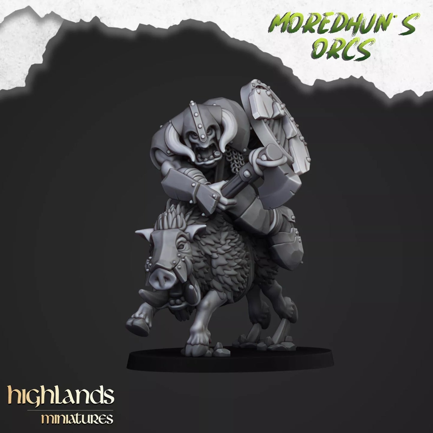 Fantasy Wargaming Mounted Orcs w/Spears | Compatible with OW, WFB, AOF, and More