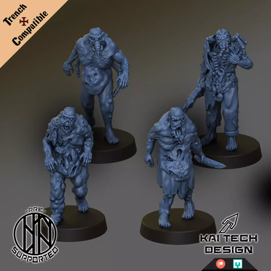 Grail Thralls (4-Man Squad) - Trench Warband Miniatures | Compatible with Tabletop Wargames