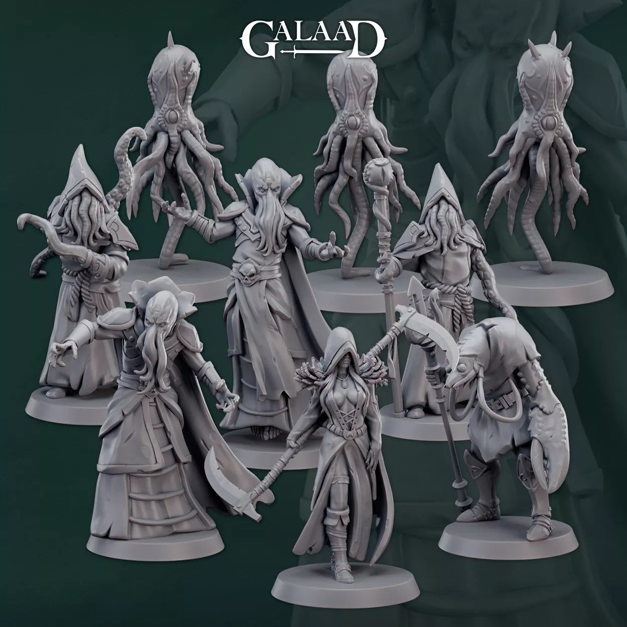 Mindflayer Set: 3D Resin Printed Fantasy Tabletop Miniatures