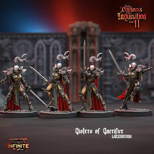 Sisters of Sacrifice Laceratrix Unit (5-Man Unit) - Grim Darkness | Compatible with Tabletop Wargames