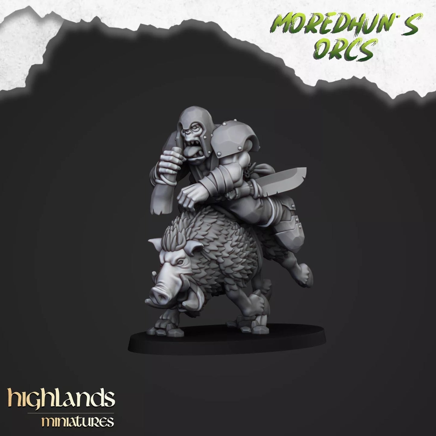 Fantasy Wargaming Mounted Orcs w/Spears | Compatible with OW, WFB, AOF, and More